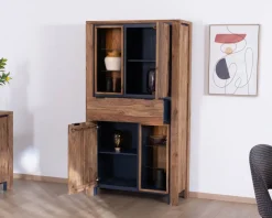 Meuble House Argentier avec éclairage intérieur et étagères verre