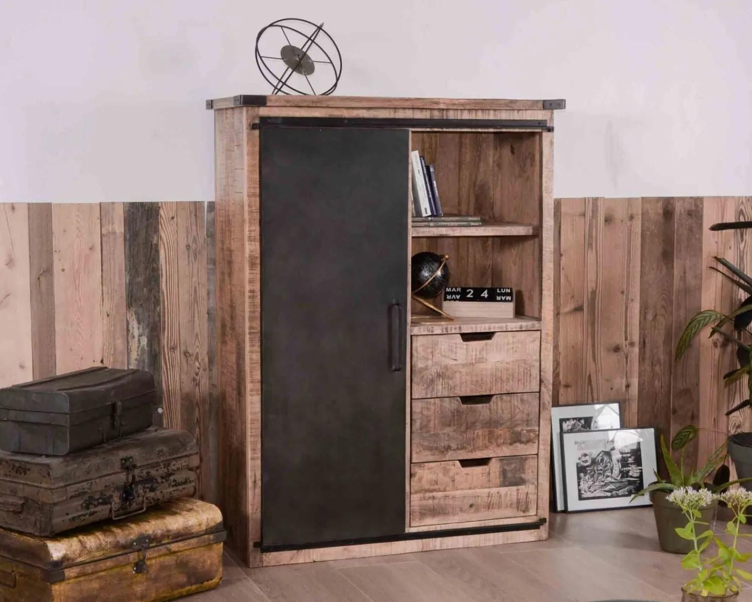 Meuble House Argentier industriel métal et bois "Caractère" Online