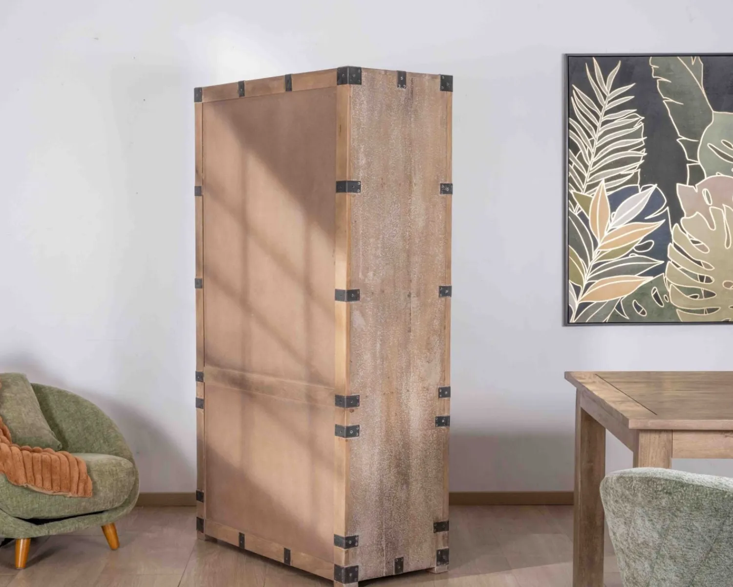 Meuble House Armoire ouverte style vintage avec 2 portes en bois et métal "Voyage" Discount