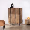 Meuble House Armoirette arrondie 120 cm en bois exotiques "Troms" New