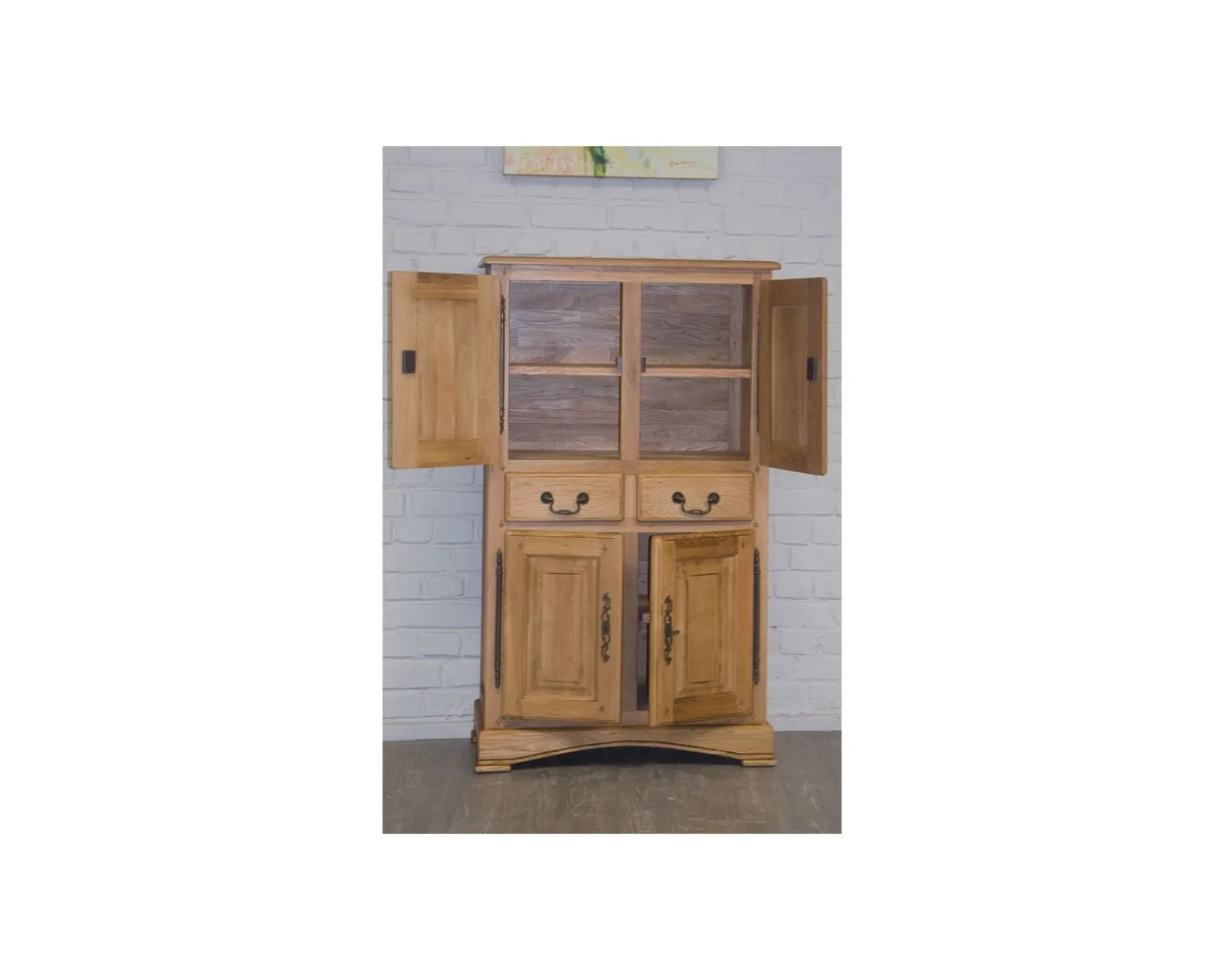 Meuble House Armoirette en chêne massif 4 portes 2 tiroirs "Campagnol" Outlet