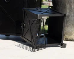 Meuble House Bac décoratif pour plantes d'agréments 55 cm en métal noir 