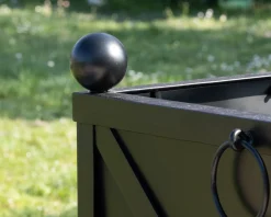 Meuble House Bac décoratif pour plantes d'agréments 55 cm en métal noir 
