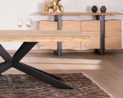 Meuble House Bahut avec tiroirs en bois massif naturel "Zen Black" Sale