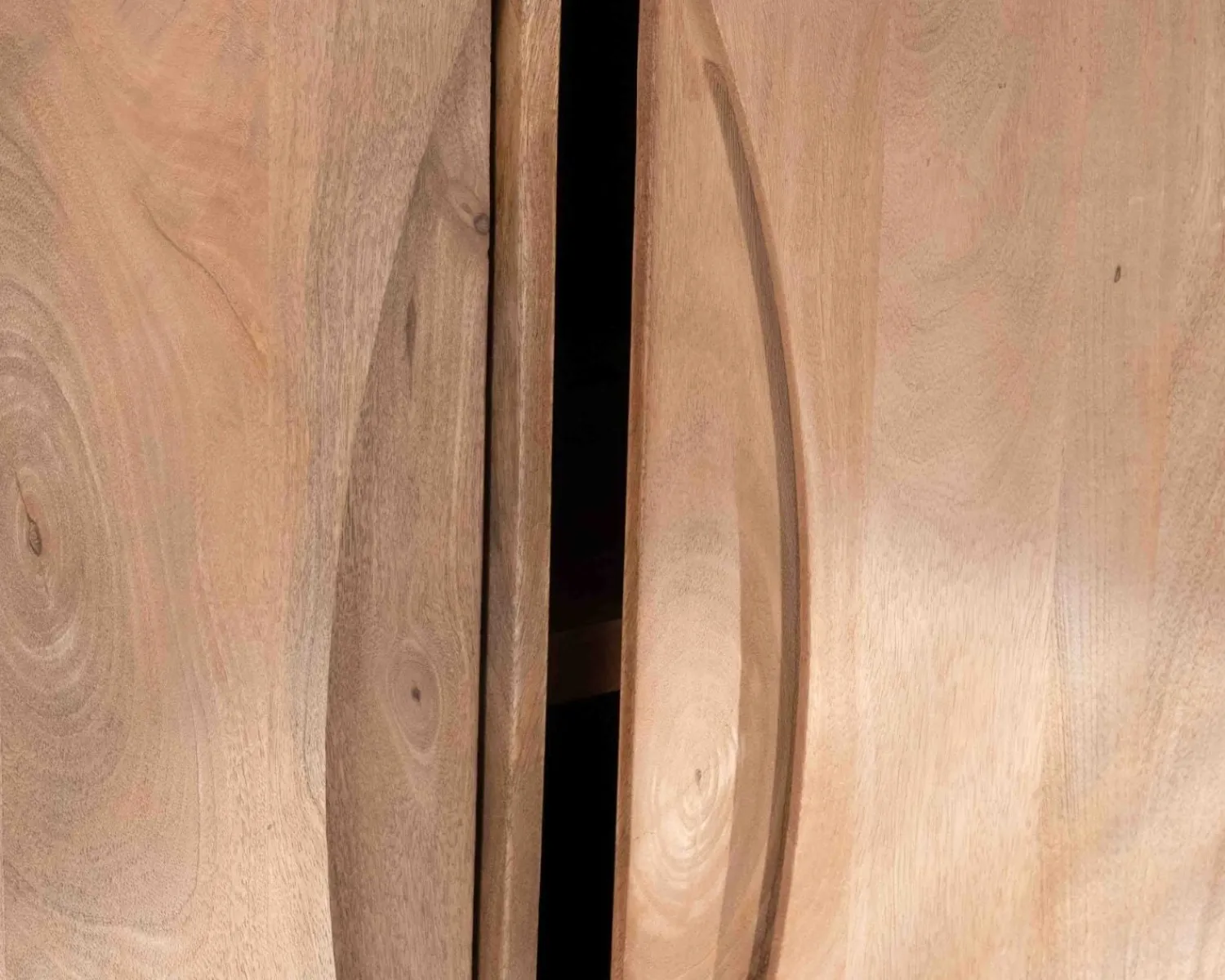 Meuble House Bahut contemporain en manguier massif 2 portes avec poignées intégrées arc de cercle "Cabure" Outlet