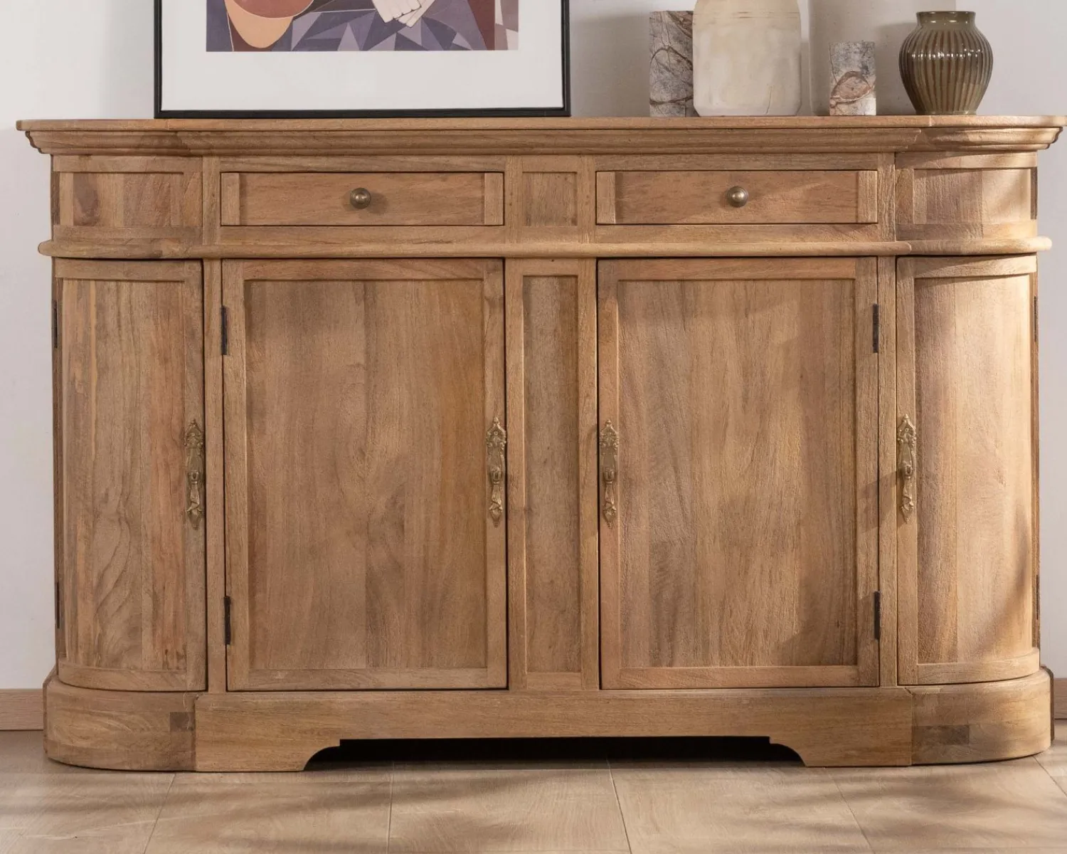 Meuble House Bahut en manguier massif avec bords arrondis 150 cm "Eglantine" Best