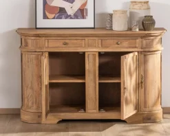 Meuble House Bahut en manguier massif avec bords arrondis 150 cm