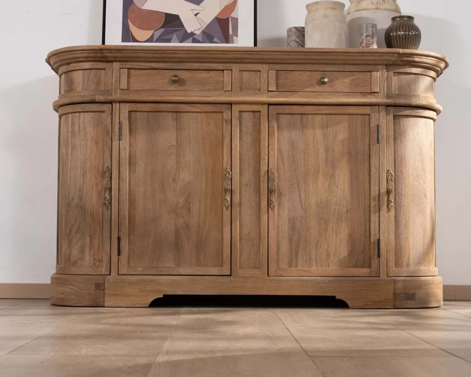 Meuble House Bahut en manguier massif avec bords arrondis 150 cm "Eglantine" Best
