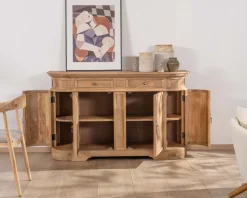 Meuble House Bahut en manguier massif avec bords arrondis 150 cm