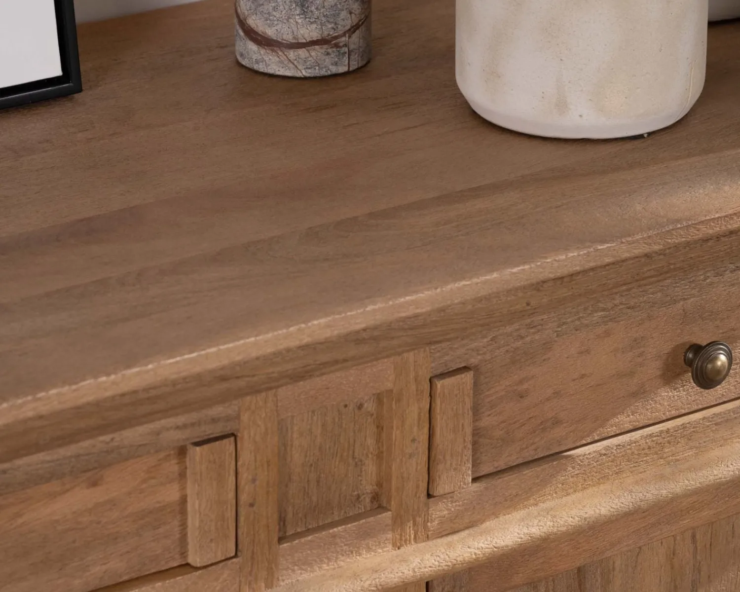 Meuble House Bahut en manguier massif avec bords arrondis 150 cm "Eglantine" Best