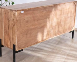 Meuble House Bahut 4 portes en acacia et métal 160 cm