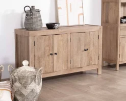 Meuble House Bahut 4 portes en manguier massif 130cm 