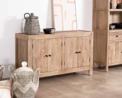 Meuble House Bahut 4 portes en manguier massif 130cm 