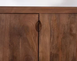 Meuble House Bahut rétro en manguier massif avec tiroirs teinte noyer 