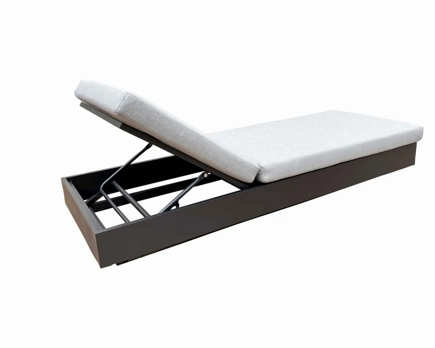 Meuble House Bain de soleil aluminium et tissu gris clair 1 place "Lisboa" Online