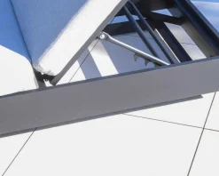 Meuble House Bain de soleil aluminium et tissu gris clair 1 place