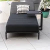 Meuble House Bain de soleil 90 cm de large en aluminium noir et matelas gris "Terrasse" Online