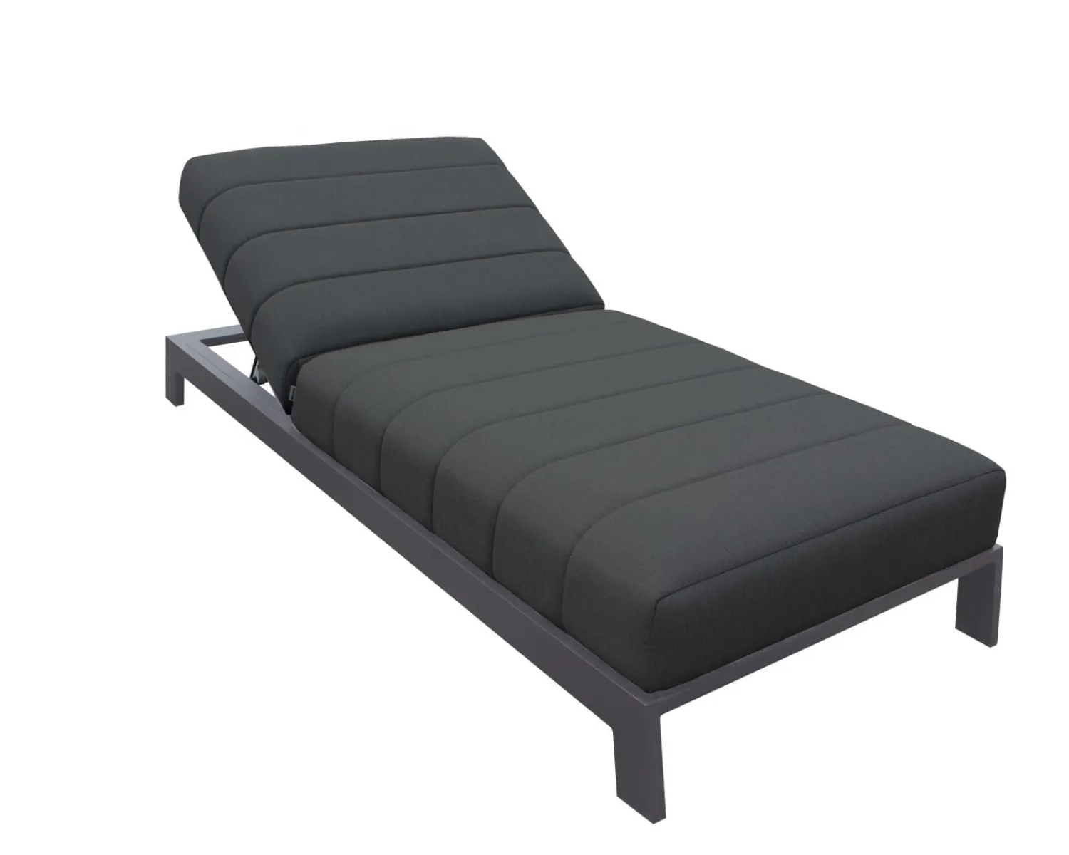 Meuble House Bain de soleil 90 cm de large en aluminium noir et matelas gris "Terrasse" Online
