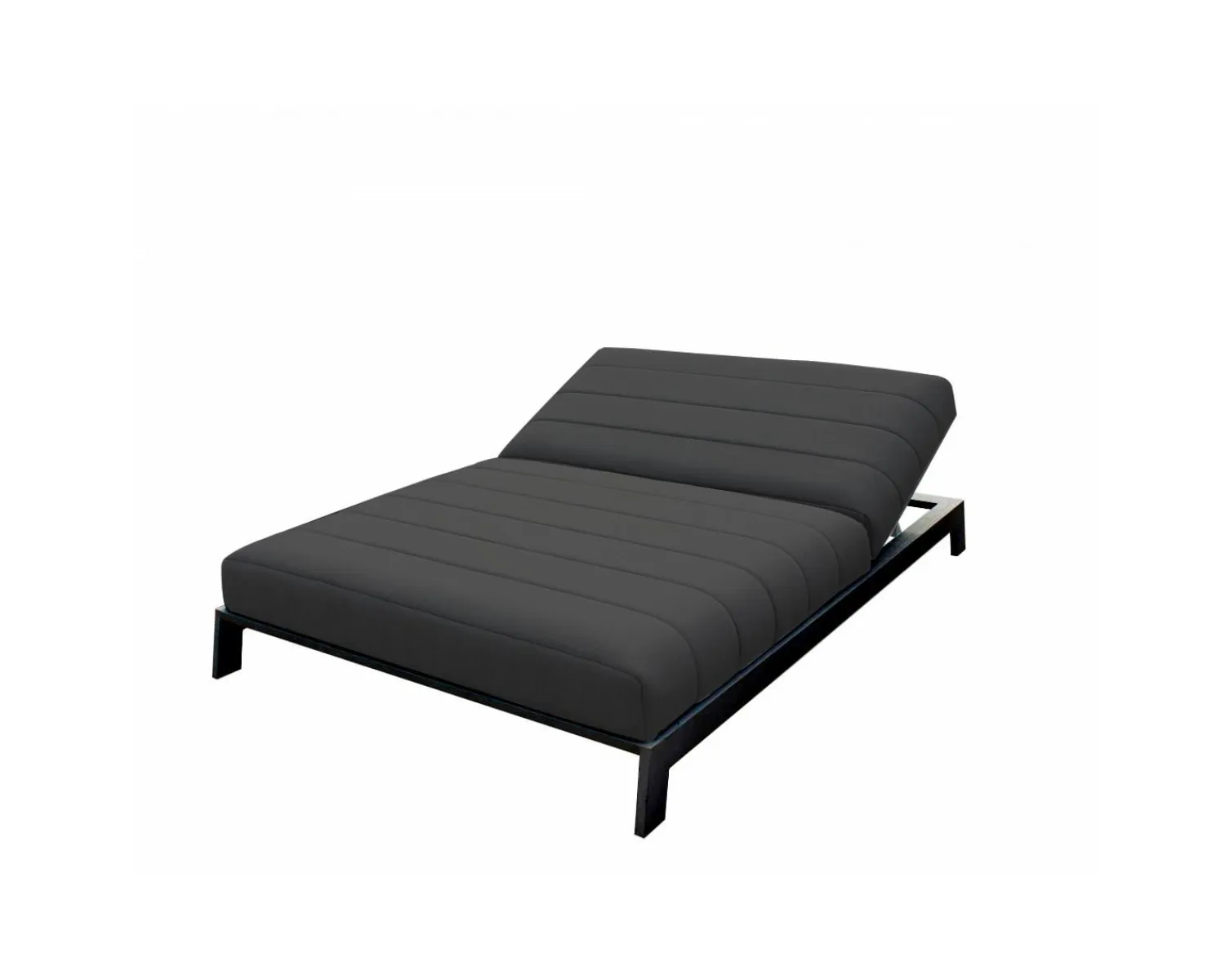 Meuble House Bain de soleil double gris et noir avec textile Sunbrella "Terrasse" Outlet