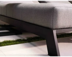 Meuble House Bain de soleil double moderne et confortable gris clair "Terrasse" structure anthracite Sale