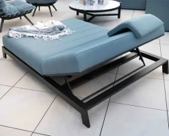 Meuble House Bain de soleil double turquoise et noir textile extérieur "Terrasse" Sale