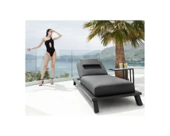 Meuble House Bain de soleil haut de gamme anthracite tissu Sunbrella 