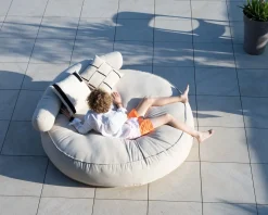 Meuble House Bain de soleil rond et moelleux beige diamètre 1m80