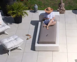 Meuble House Bain de soleil une place taupe et beige esprit futon 