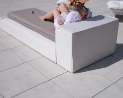 Meuble House Bain de soleil une place taupe et beige esprit futon 