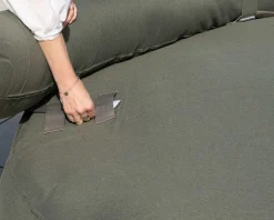 Meuble House Bain de soleil XXL ultra-moelleux "Saint Tropez" en tissu spécial extérieur vert kaki Hot