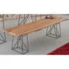 Meuble House Banc bois massif et pieds métal gris "Zen"