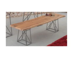 Meuble House Banc bois massif et pieds métal gris "Zen"