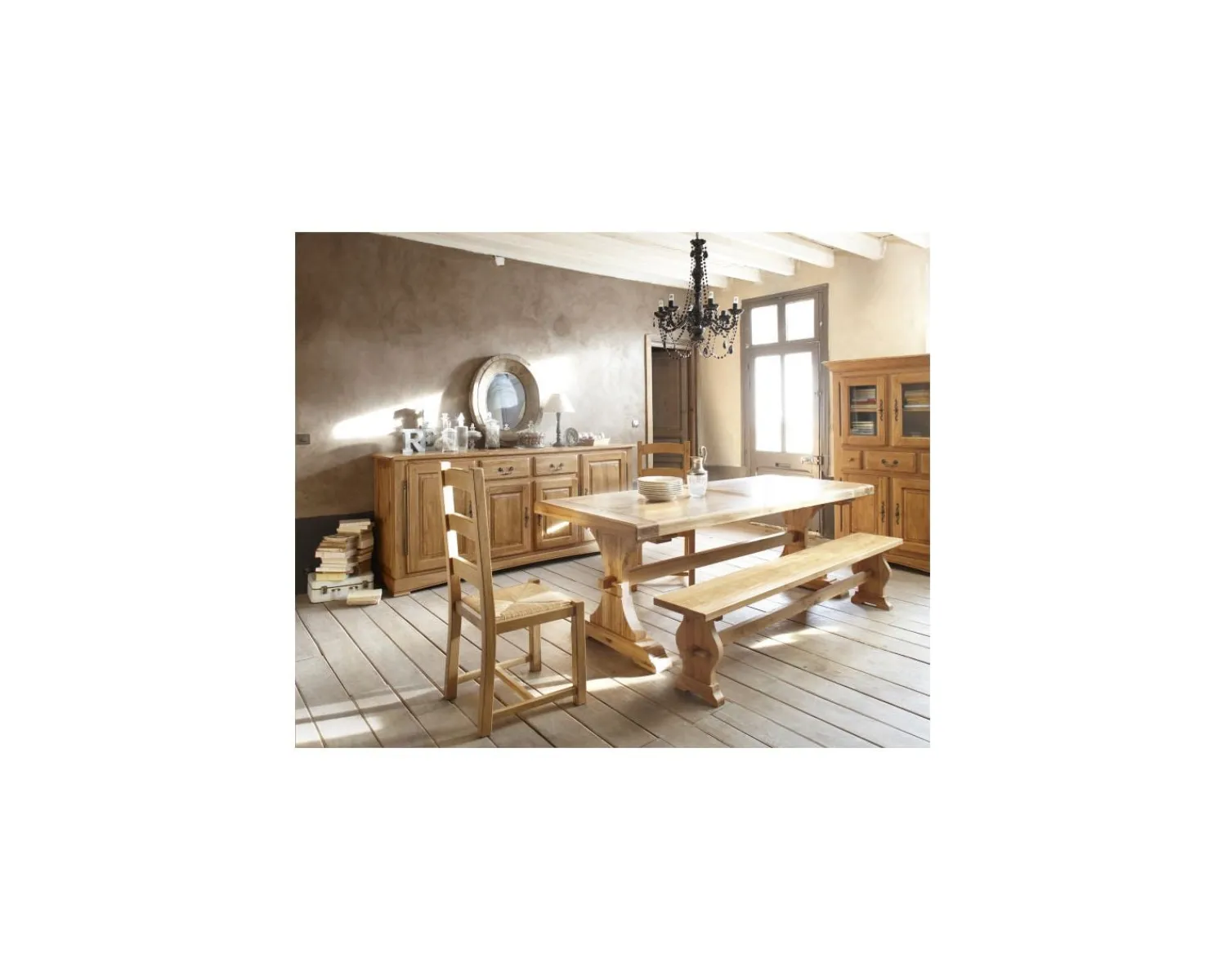 Meuble House Banc de monastère chêne massif "Antique" New
