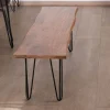 Meuble House Banc design épuré 160 cm en acacia et pieds métal "Wendy" New