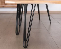 Meuble House Banc design épuré 160 cm en acacia et pieds métal