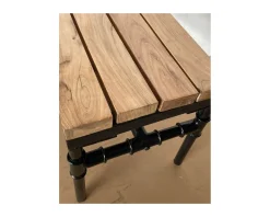 Meuble House Banc industriel en bois d’acacia massif et métal