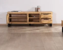 Meuble House Banc TV 175 cm en manguier et pieds métal