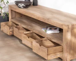 Meuble House Banc TV 200 cm épuré en palissandre "Kalanohé" niche et 4 tiroirs Sale