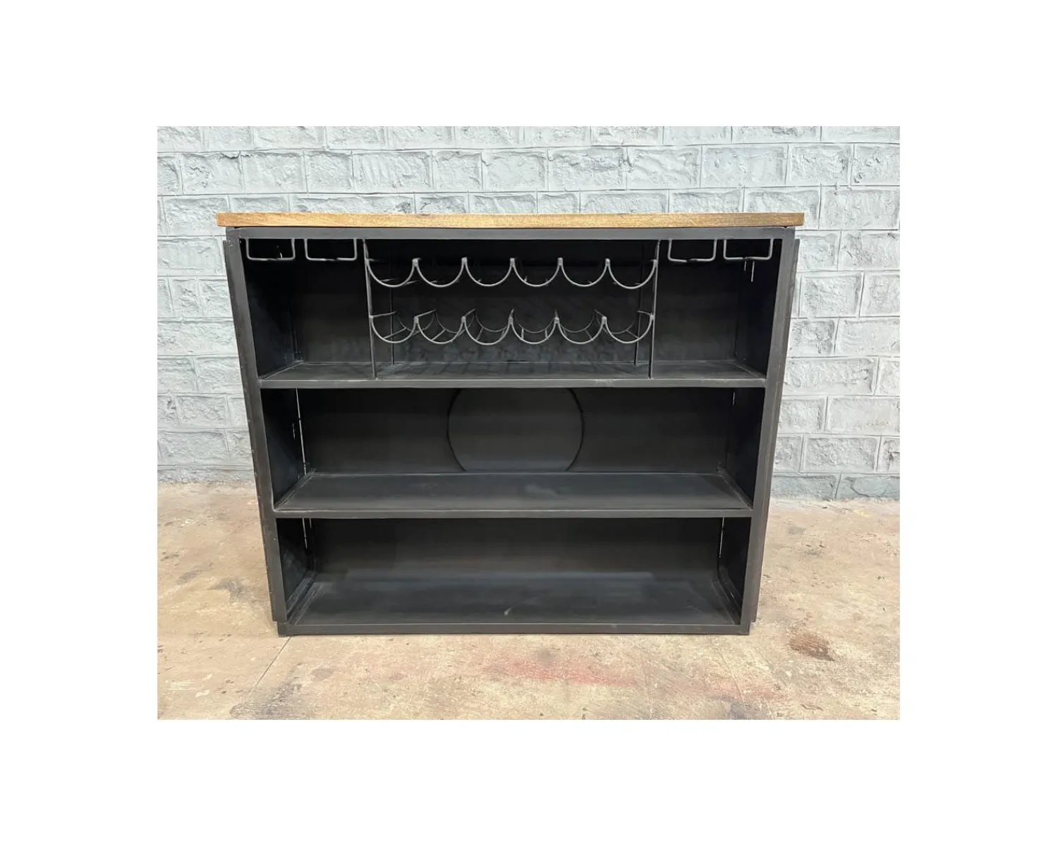 Meuble House Bar métal et bois style récup multi rangements "Crazy" avec hélice Clearance