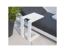 Meuble House Bout de canapé design en aluminium blanc "Lazy Beach" Hot