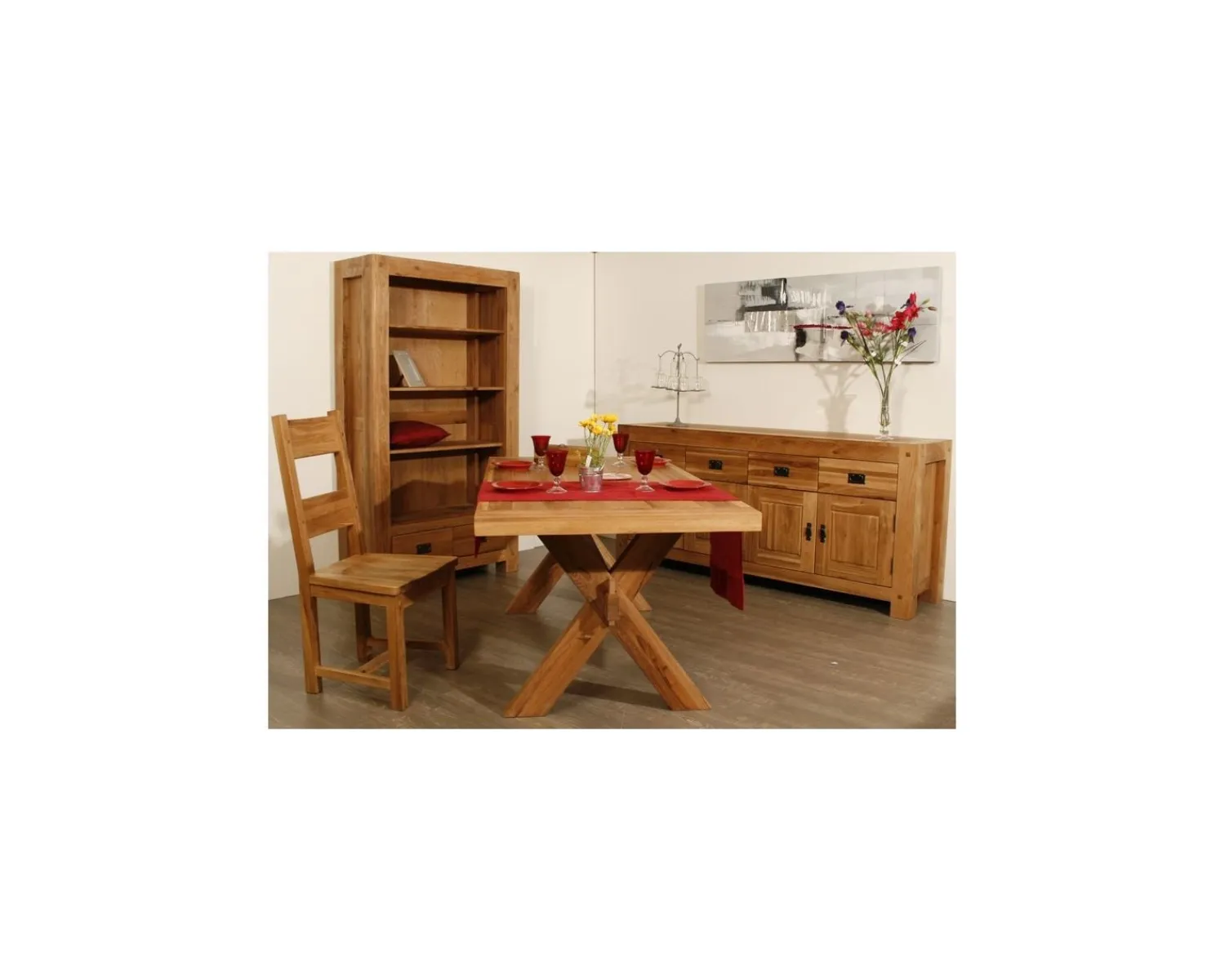 Meuble House Buffet bas en chêne massif huilé 4 portes 4 tiroirs "Lodge Casita" Sale