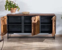 Meuble House Buffet bas 3 portes acacia massif 150cm 