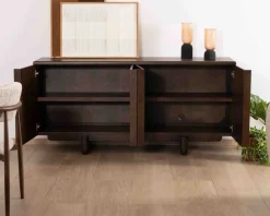 Meuble House Buffet bas 4 portes esprit japandi 
