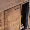Meuble House Buffet contemporain 150cm en acacia 2 portes et étagères vitrées "Fantaisie" Hot