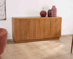 Meuble House Buffet contemporain 4 portes "Laumie" teinte chêne Discount