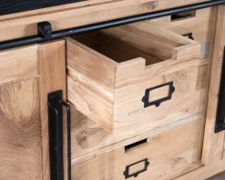 Meuble House Buffet de salle à manger industriel en métal et bois 190 cm "Montréal" Online