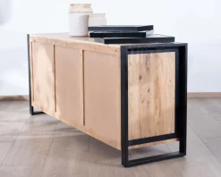 Meuble House Buffet de salle à manger industriel en métal et bois 190 cm 