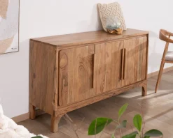 Meuble House Buffet design épuré en acacia "Melody" 3 portes 145 cm Online