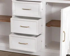 Meuble House Buffet en acacia blanc 165cm et plateau naturel 