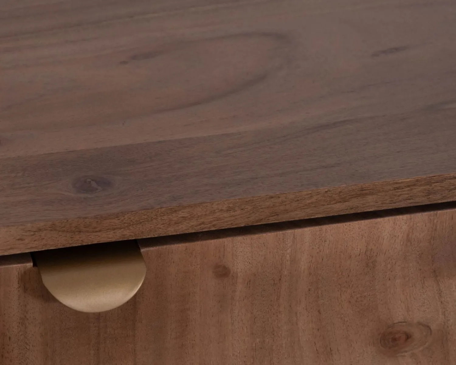 Meuble House Buffet en acacia massif "Yona" 4 portes design épuré Discount